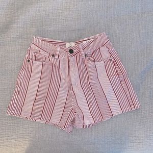Cotton On striped high waisted denim shorts